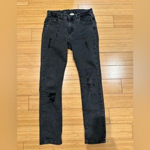 Zara Boys Black Skinny Jeans Ripped |Adjustable Waist Size 11/12 (152 cm)